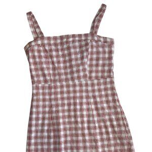 Forever 21 Women's Red&White Gingham Plaid Mini Dress, Size Small